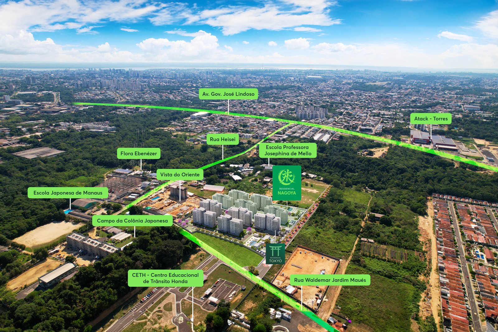 Residencial Nagoya – Imagem aérea da região